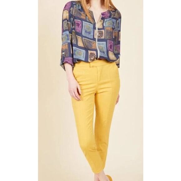 Blue Modcloth Blouse Fantasy Book XS - Picture 3 of 12